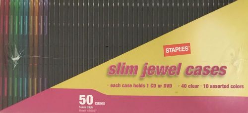 New Staples Slim Jewel Cases, 50 Cases Sealed