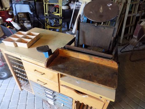 CHANDLER PRICE #205A LETTER PRESS  TYPE , TABLE, TOOLS, drawers, accessories