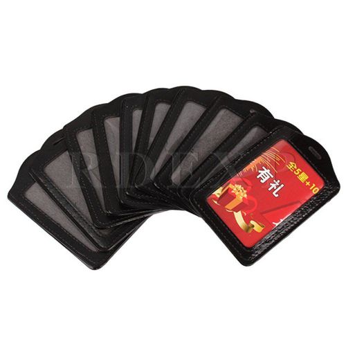 RDEXP Black Business ID Card Badge Holder Set of 10