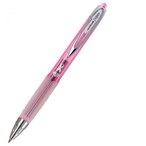 UNIBALL 207 PINK RIBBON GEL BLACK 0.7MM  POINT RETRACTABLE GEL PEN NEW 1783849