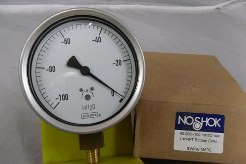 Noshok gauge 40-200 100 inh2o vac for sale
