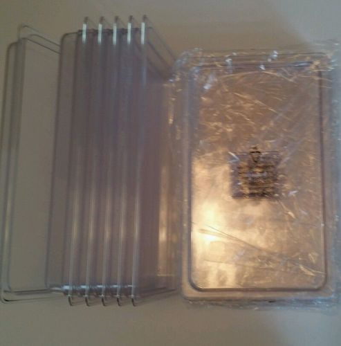 6 food pans full size w/solid covers 20-3/4&#034;x12-1/2&#034;x2.5&#034; winco sp7102sp7100s for sale