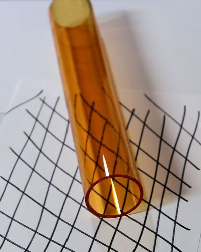 2 inch clear amber acrylic plexiglass lucite tube 2” od 1 3/4 id x 24” long for sale