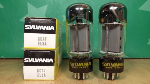 Matched Pair of Sylvania 6CA7 EL34 NOS NIB Vacuum Tubes - Same Dates