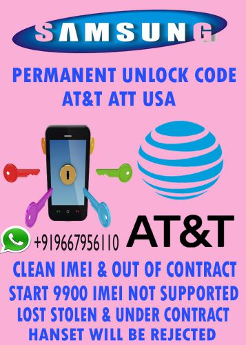 SAMSUNG Unlock Code AT&amp;T Usa Samsung SGH-X497