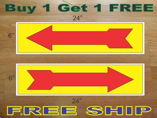 ARROW Yellow &amp; Red 6&#034;x24&#034; REAL ESTATE RIDER SIGNS Buy 1 Get 1 FREE