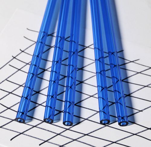 2 pieces clear blue acrylic plexiglass lucite tubes 1/2” od 1/4&#034; id x 36” long for sale