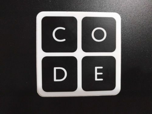 CODE.ORG stickers - 3x3 inches, black &amp; white, vinyl