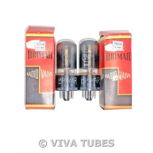 NOS NIB Matched Pair Brimar England 35L6GT Smoked Glass Vacuum Tubes