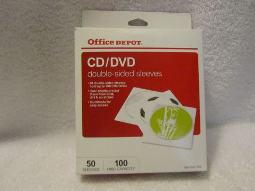 Office Depot White CD/DVD Sleeves about 40 double sided sleeves