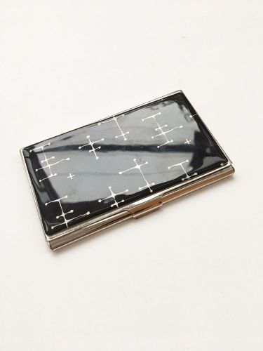 Eames Black Small Dot Metal Business Card Case Holder