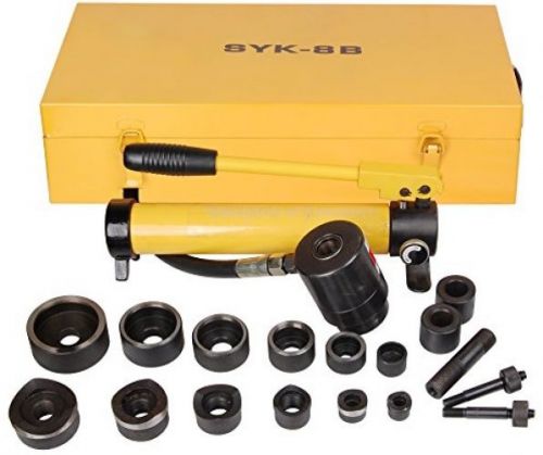 Yescom 10 Ton Hydraulic Knockout Punch Hole Driver Kit Complete Tool Set With 6