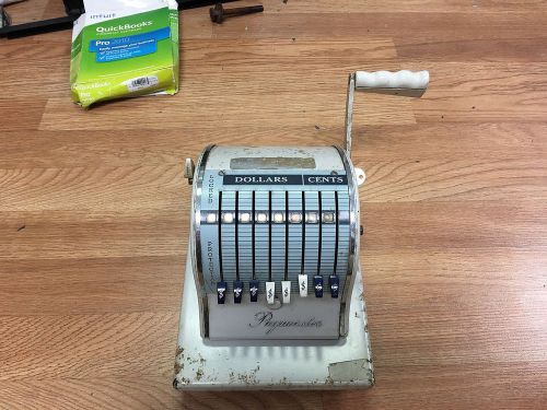 VINTAGE CHECK WRITTING PAYMASTER S-1000 PRINTING WRITTEN MACHINE LOCKED KEY