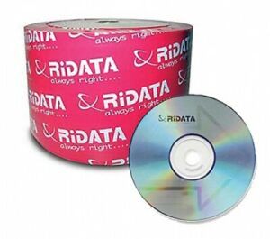 100 Ritek Ridata 52X CD-R 80min 700MB (Logo Top Branded)