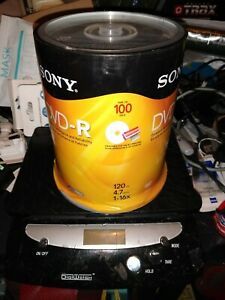 100 Pack SONY DVD-R 120 Min 4.7GB 1-16X Disc 100DMR47RSP  NEW &amp; SEALED