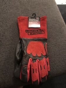 LINCOLN ELECTRIC KH962 Welding Gloves Black/Red Leather