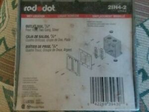 2IH4-2 RED DOT 3/4-INCH HUB SIZE THREE-OUTLETS TWO GANG RAINTIGHT DEVICE BOX