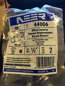 NEER 44006 EMT to Box Offset Connector 1/2-Inch, 2-Pack ! FAST FREE SHIPPING !