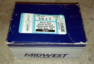 Midwest Fastener 1/4&#034; x 1&#034; Nylon Nail Drive Anchor 04077 100pc