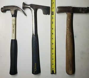 Lot Of 3 Roofing Type Hammers. Howitzer,  Estwing