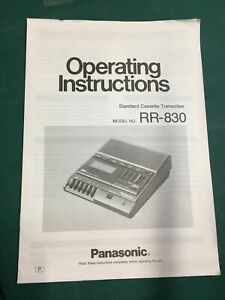 Original Panasonic RR-830 Cassette Transcriber Operating Instruction Manual