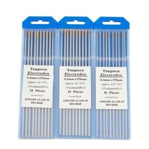 10PCS WL15 Welding Electrode Rod 1.0/1.6 /2.0/2.4/3.0/3.2/4.0*175mm Optional New