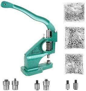 SKEMIX Hand Press Heavy Duty Grommet Machine with 3 Dies #0#2#4 and 1500 Pcs ...