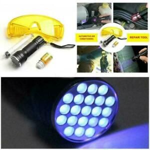 Car A/C System Leak Test Detector UV Flashlight Protective Kit Glasses S0J0 A7U4