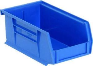 12 Uline Plastic Industrial Grade Stackable Bins 11&#034;x5.5&#034;x5&#034; Blue