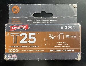 Arrow #256 T25 Round Crown Staple Gun Staples 3/8&#034; 10mm