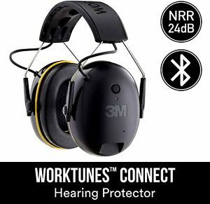 3M WorkTunes Connect Hearing Protector with Bluetooth Technology, 24 dB NRR