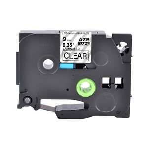 Compatible with Brother TZe-121 TZ-121 9mm Label Tape Black on Clear