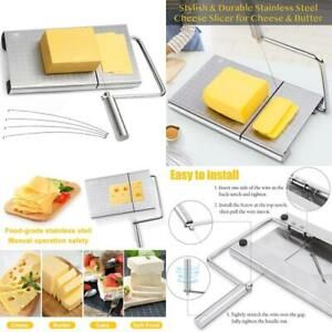 Stainless Steel Cheese Slicer With Accurate Size Scale, Wire Cheese Slicer For C
