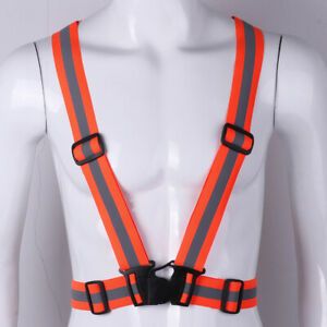 360 High Visibility Reflective Gear Vest Belt Straps Jacket Safety Night Sports