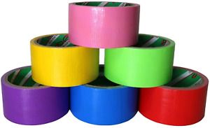 GIFTEXPRESS 6 Assorted Colored Duct Tapes - Multi Purposes Bright Colors Tapes G