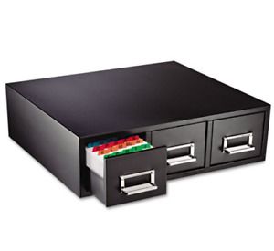 SteelMaster Index Card Cabinet for 4,500 3x5 Cards, 18.13x16x5.25, Steel, Black