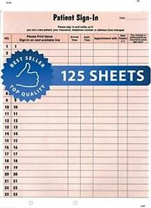 Tabbies Patient Sign-In Label Forms 8-1/2&#034; x 11&#034; Form Salmon 23 Labels/Sheet ...