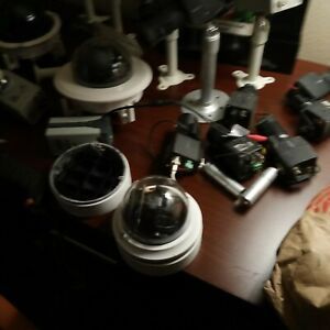 2- Pelco ICS110 CRV-3A  Indr/outdr  Scrty Cameras, used, parts/unchecked