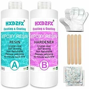 Epoxy Resin Clear Crystal Coating Kit 1000ml/38.4oz - 2 Part Casting Resin fo...