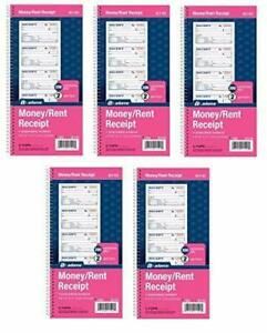 Adams Money and Rent Receipt Book, 2-Part Carbonless, 5-1/4&#034; x 11&#034;, Spiral Bou..