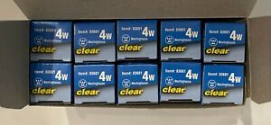 10 Pack Westinghouse 0360100 bulb, 4 Watt, C7, Clear, 120 Volt, Candelabra Base