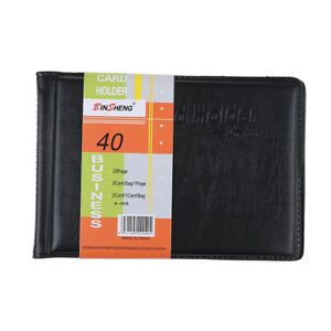 Leather 40 Card Commercial Name ID Credit Card Book Case Holder Organizer-WF