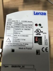 lenze 8200 vector E82EV751K2C Used