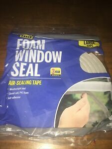 MD Foam Window Seall Large 3/8&#034; X 1/2&#034; X 10&#039; Gray #02295 NEW
