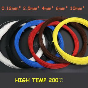 HIGH TEMP 200 PTFE Silver Copper Wire 0.12-10mm Earphone DIY Cable Mulitcolor