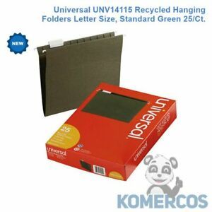 Universal UNV14115 Recycled Hanging Folders Letter Size, Standard Green 25/Ct