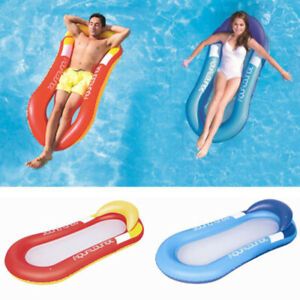 Inflatable Floating Row PVC Swimming Middle Mesh Hammock Summer Beach Folding