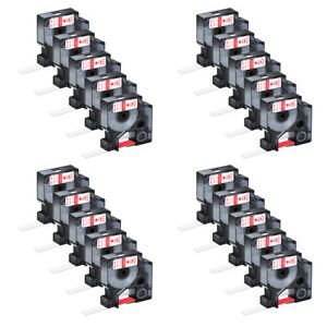 20PK Red on White for Dymo D1 Standard Label 45015 LabelWriter 450 DUO 12mm