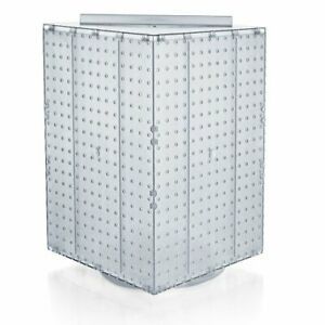 Azar Displays 701414-CLR Rotating Display Stand - 4-Sided Display Racks - Peg...