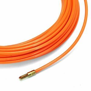 Cable Push Puller Reel Conduit Nylon Snake Fish Tape Wire Orange 4mm 15m